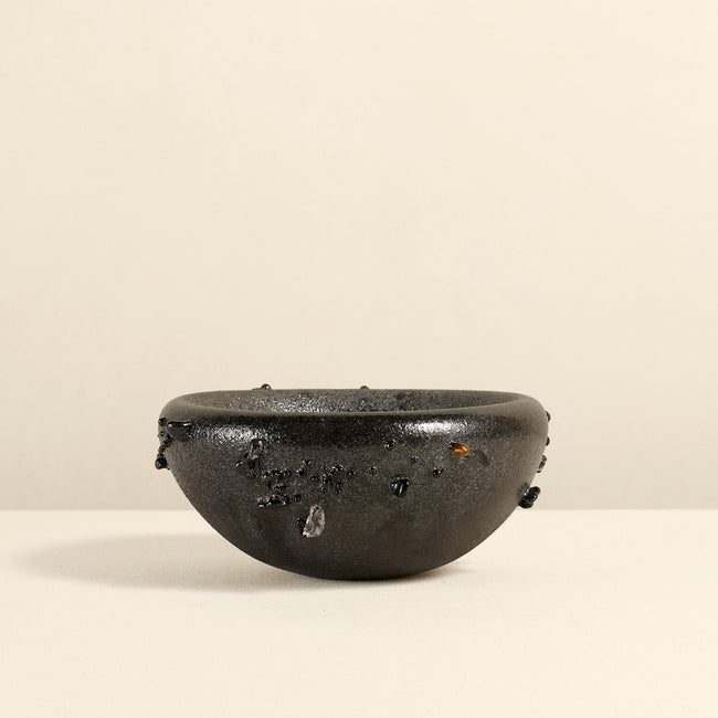 Carbonized Fired Glass Bowl