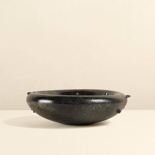 Carbonized Fired Glass Bowl