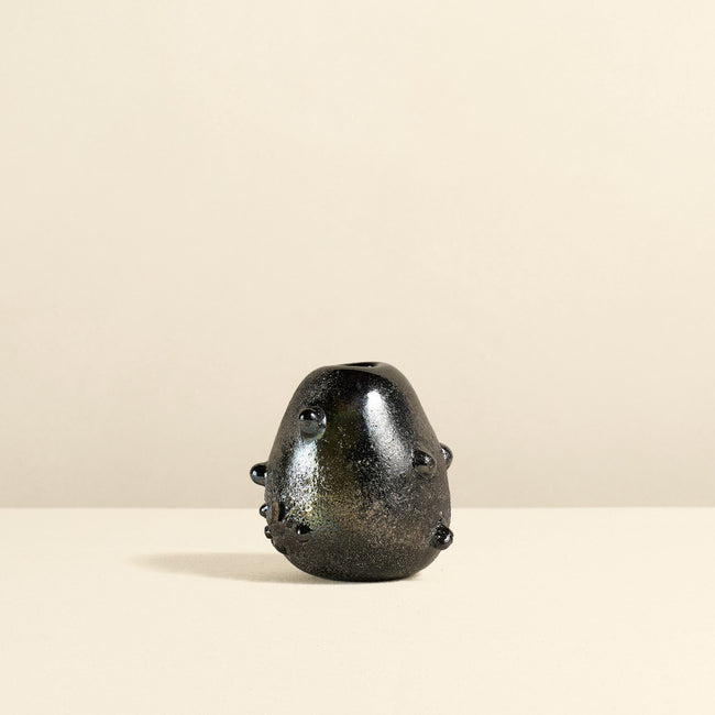 Carbonized Fired Glass Vase