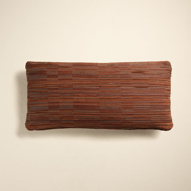 Leather & Suede Woven Pillow
