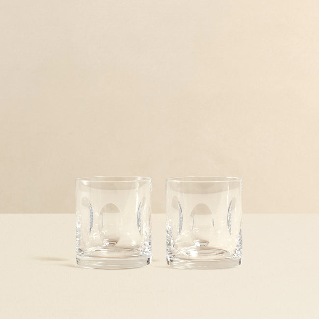 Ellipse Crystal Lowball Glasses, Set of 2